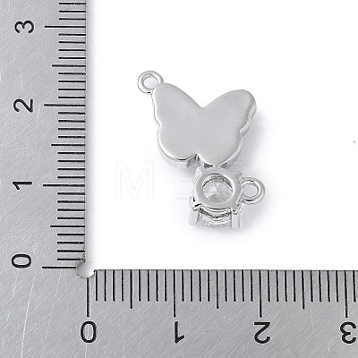 Brass Micro Pave Cubic Zirconia and Glass Connector Charms KK-F892-48P-01-1