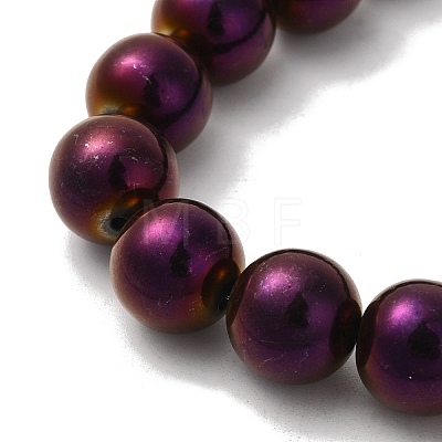 Electroplated Synthetic Magnetic Hematite Beads Strands G-I364-K01-03-1