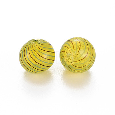 Transparent Handmade Blown Glass Globe Beads GLAA-T012-39-1