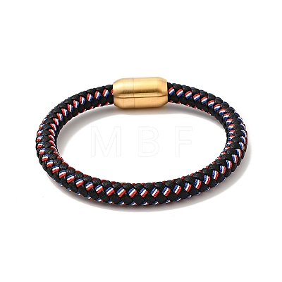 Microfiber Leather Braided Round Cord Bracelet with 304 Stainless Steel Clasp for Men Women BJEW-C021-11-1