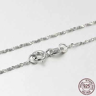 Trendy Rhodium Plated 925 Sterling Silver Chain Necklaces STER-M050-B-19-1