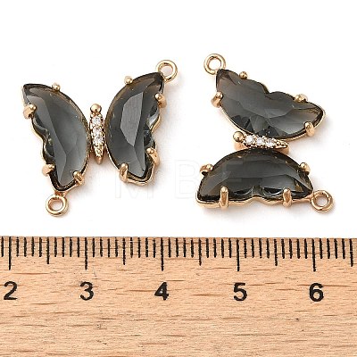 Brass Pave Faceted Glass Connector Charms FIND-Z020-04V-1