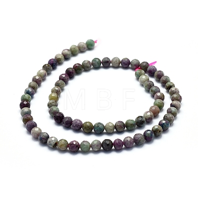 Natural Ruby in Zoisite Beads Strands G-D0010-11-6mm-1