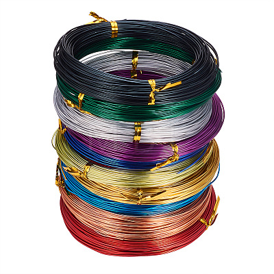 Pack of 10 rolls Mixed Color Round Aluminum Wire Jewelry Making Beading Craft Wire 20 Gauge 65 Feet/Roll AW-PH0001-01-0.8mm-1
