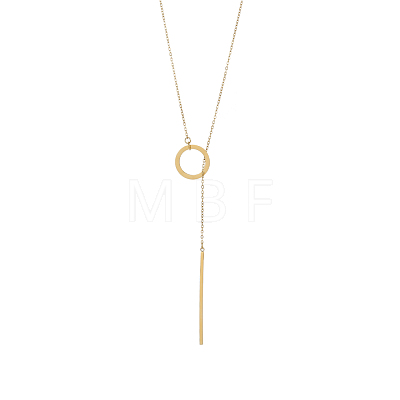 304 Stainless Steel Lariat Necklaces STAS-OY010-09G-1