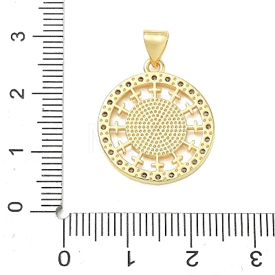 Religion Cross Brass Micro Pave Clear Cubic Zirconia Pendants CU-CBA83A6-03E-G-1