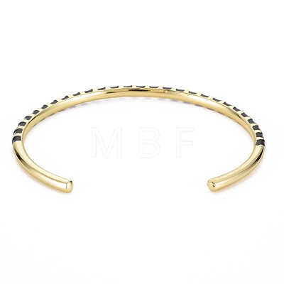 Twisted Brass Enamel Cuff Bangle BJEW-T020-02F-NF-1