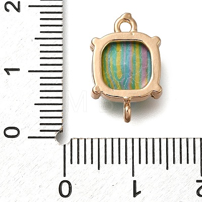 Brass Glass Imitation Gemstone Connector Charms KK-Z076-01G-1