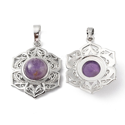 Natural Amethyst Pendants X-G-P498-02P-04-1