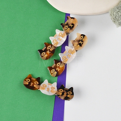 Cute Cat Cellulose Acetate(Resin) Alligator Hair Clips PW-WG98496-01-1