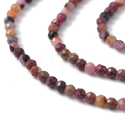 Natural Red Corundum/Ruby and Sapphire Beads Strands G-B037-01A-1