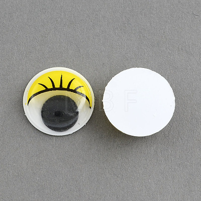 Plastic Wiggle Googly Eyes Buttons DIY Scrapbooking Crafts Toy Accessories with Label Paster on Back KY-S003B-8mm-05-1