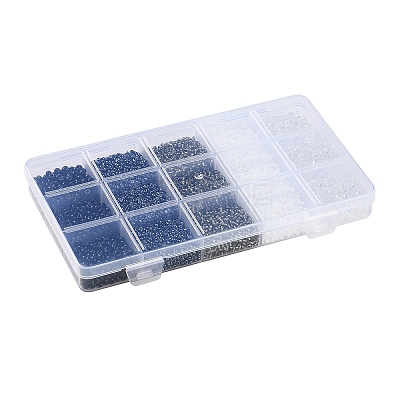 DIY 15 Grids ABS Plastic & Glass Seed Beads Jewelry Making Finding Beads Kits DIY-G119-02A-1