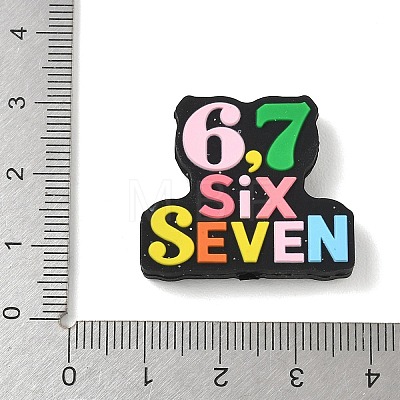Number 6 7 Theme Cartoon Silicone Beads SIL-E013-02B-1