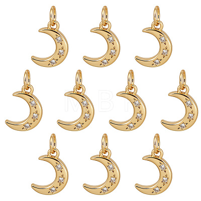 10Pcs Brass Charms KK-BC0015-66A-1