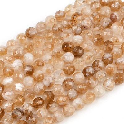 Heated Natural Citrine Beads Strands G-D359-A01-6mm-1