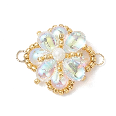 Glass & Seed Beads Links Connector Charms PALLOY-MZ01183-1