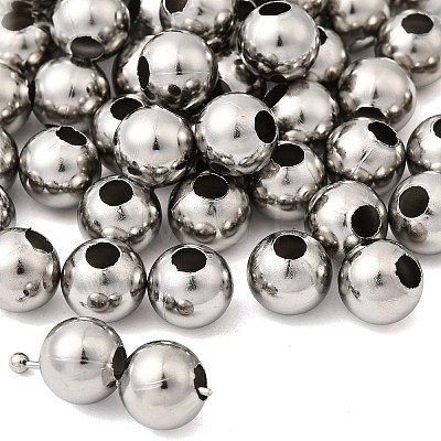 Tarnish Resistant 304 Stainless Steel Hollow Round Seamed Beads STAS-R032-8mm-1