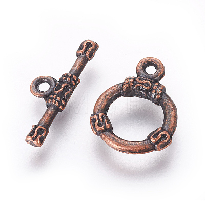 Tibetan Style Alloy Toggle Clasps PALLOY-L214-11R-NF-1