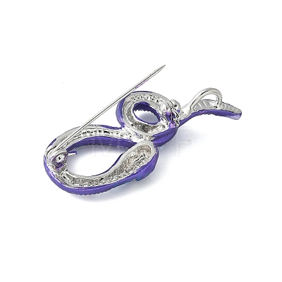 Snake Alloy Rhinestone Brooches for Backpack Clothes JEWB-V003-03P-1