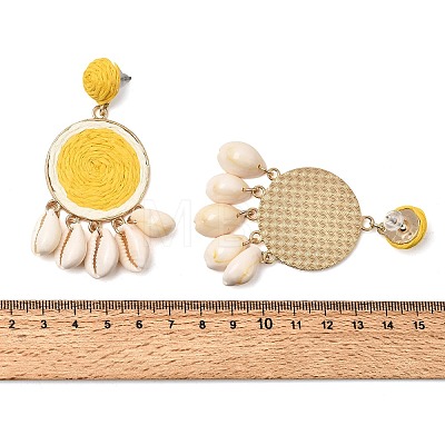 Woven Alloy Chandelier Earrings for Women AL-CBA1AA3-06G-1