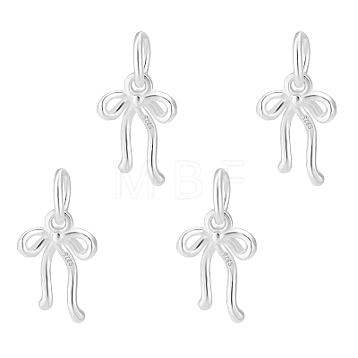 4Pcs 925 Sterling Silver Bowknot Charms STER-PH0003-40-1