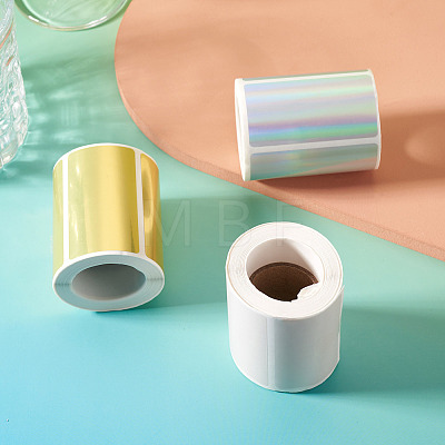 3 Rolls 3 Styles Vinyl Plastic Printable Holographic Stickers OFST-TA0001-10E-1