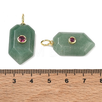 Natural Green Aventurine Pendants KK-CBAF9BC-20G-10-1