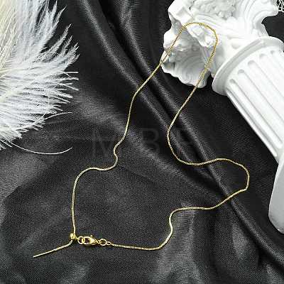1mm Rack Plating Brass Box Chain Adjustable Slider Necklaces for Women Men X-MAK-L044-56G-1