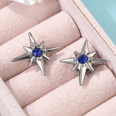 Rhinestone Star Clip-on Earrings EJEW-B116-01P-02-1