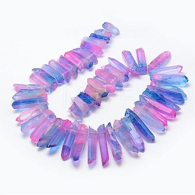 Electroplate Natural Quartz Crystal Beads Strands G-F462-01C-1