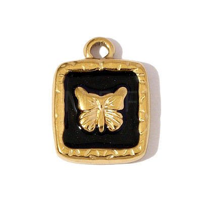 304 Stainless Steel Enamel Pendants STAS-OY006-24G-1