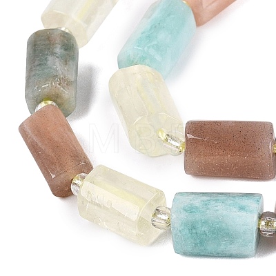 Natural Lemon Quartz & Flower Amazonite & Sunstone Beads Strands G-Q614-01A-06-1