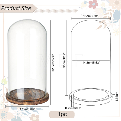 Glass Dome Cover AJEW-WH0515-25-1