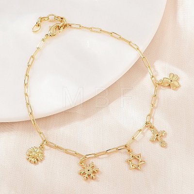 Brass Charm Bracelets BJEW-F545-01D-G-1