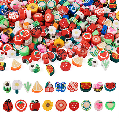  190pcs 19 style Handmade Polymer Clay Bead CLAY-TA0001-21-1