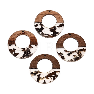 Epoxy Resin & Walnut Wood Pendants RESI-T057-09E-1