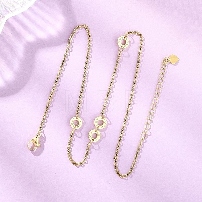 304 Stainless Steel Love Disc Link Chain Necklaces NJEW-JN05660-1