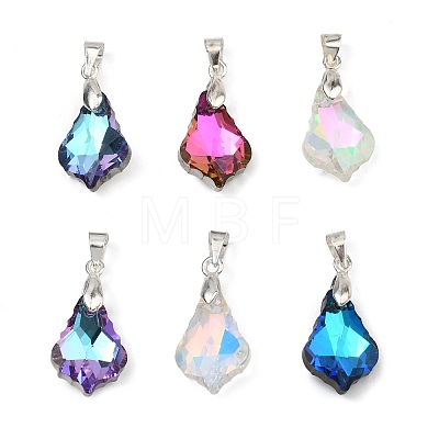 AB Color Plated Electroplate Glass Pendants PALLOY-JF05303-01-1