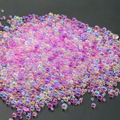 AB Color Plated 3D Nail Art Glass Mini Ball Beads MRMJ-WH0064-40G-1