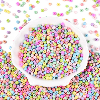 6/0 Baking Paint Glass Seed Beads SEED-S003-KM-02-1