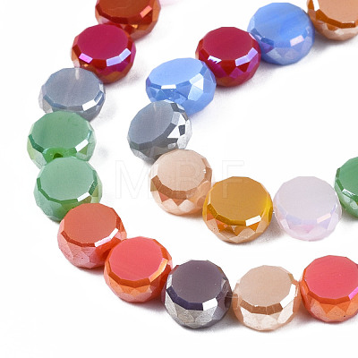 Electroplate Opaque Glass Beads Strands X-EGLA-S174-31-1