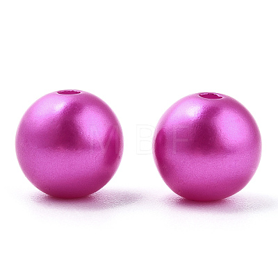 Spray Painted ABS Plastic Imitation Pearl Beads OACR-T015-05C-14-1