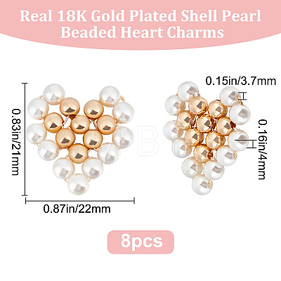 8Pcs Shell Pearl Beaded Pendants FIND-BBC0002-72-1
