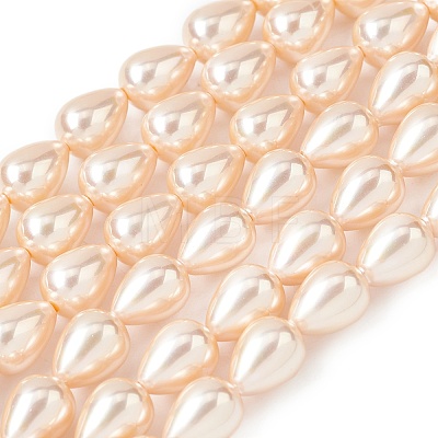 Electroplate Opaque Glass Imitation Pearl Beads Strands EGLA-H113-09B-02-1