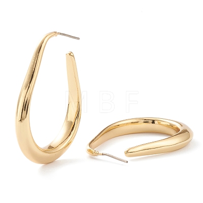 Brass Half Hoop Earrings EJEW-H109-12G-1