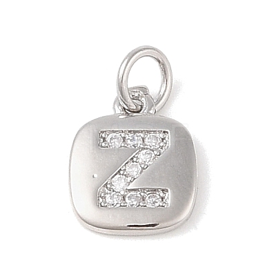 Rack Plating Brass Micro Pave CLear Cubic Zirconia Charms KK-E110-14P-Z-1