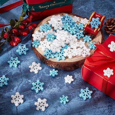 80Pcs 4 Styles Christmas Theme Opaque Resin Cabochons CRES-SC0002-58-1