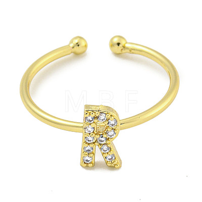 Rack Plating Brass Open Cuff Rings for Women RJEW-F162-02G-R-1