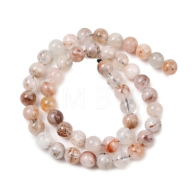 Natural Black Gold Rutilated Quartz Beads Strands X-G-P596-8mm-02-1